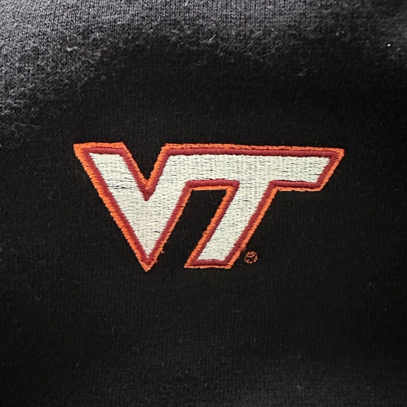 Virginia Tech 1/4 Zip Black Size XXL Sweatshirt Embroidered Logo Hokie VT - Picture 4 of 6
